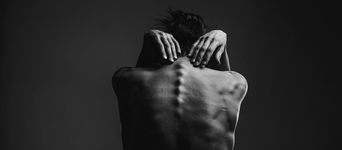 image of woman's back